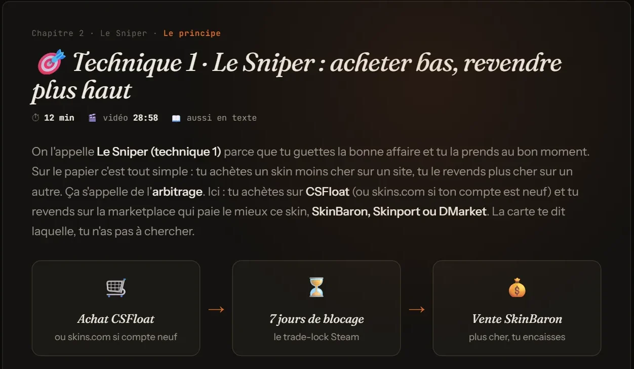 Un cours de la formation : le Sniper